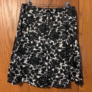 J Crew silk pleated floral print skirt
